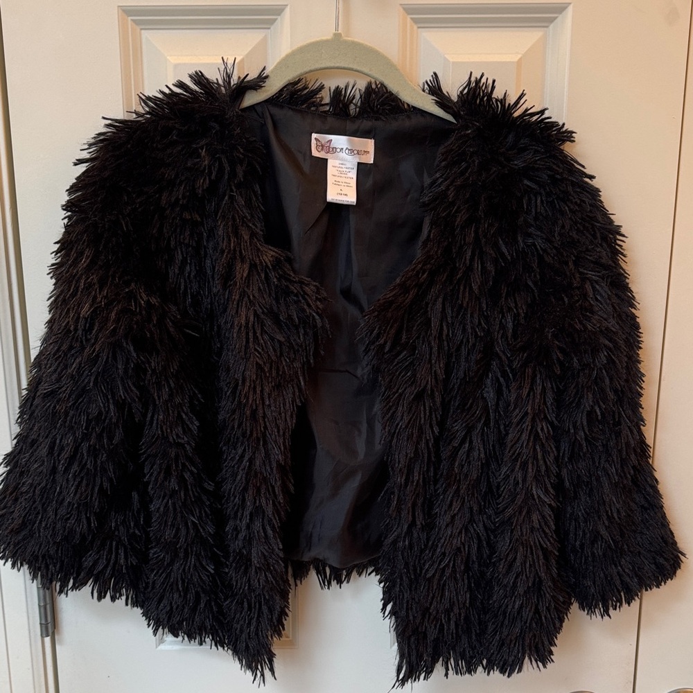 Cotton Emporium Black Faux Fur Coat